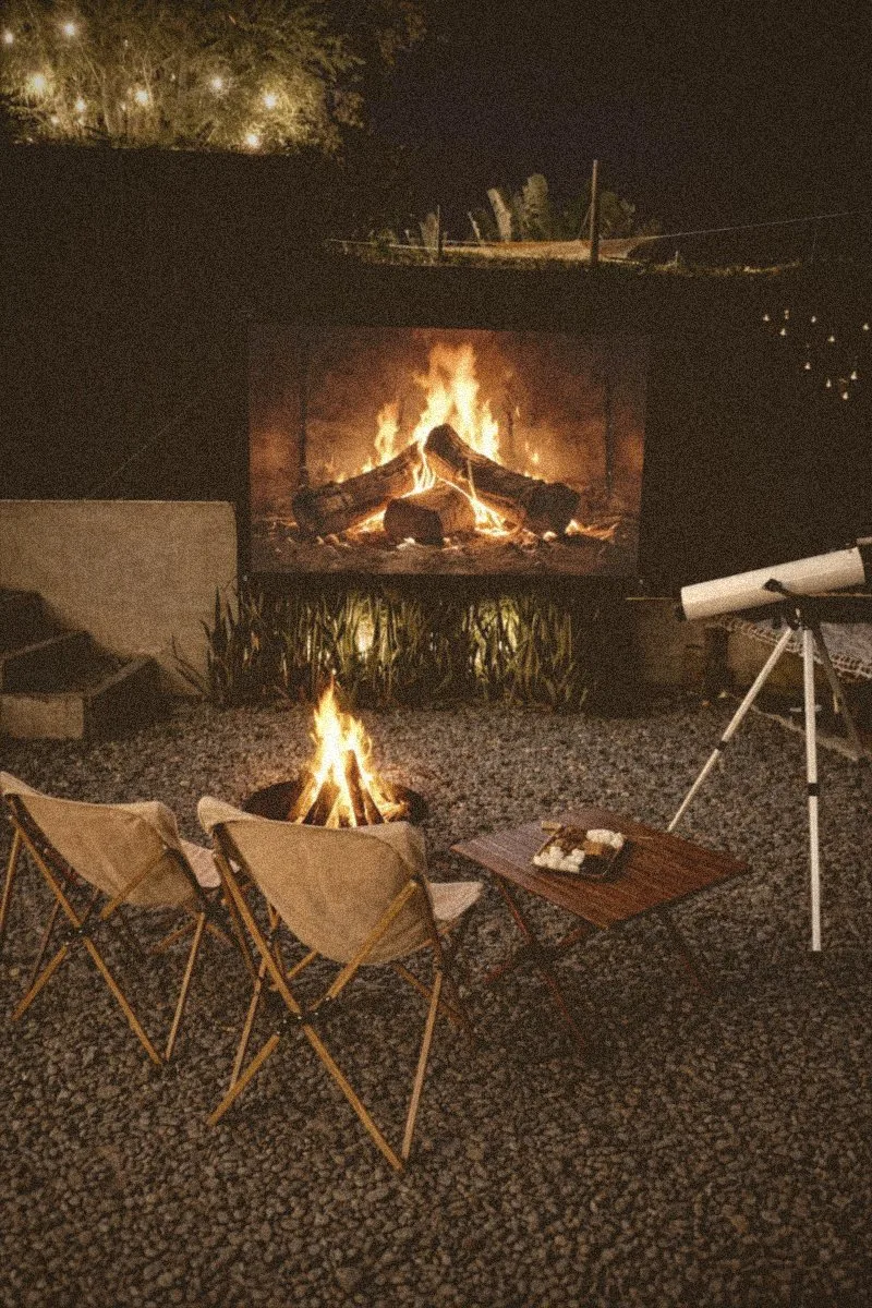 Bonfire after dark